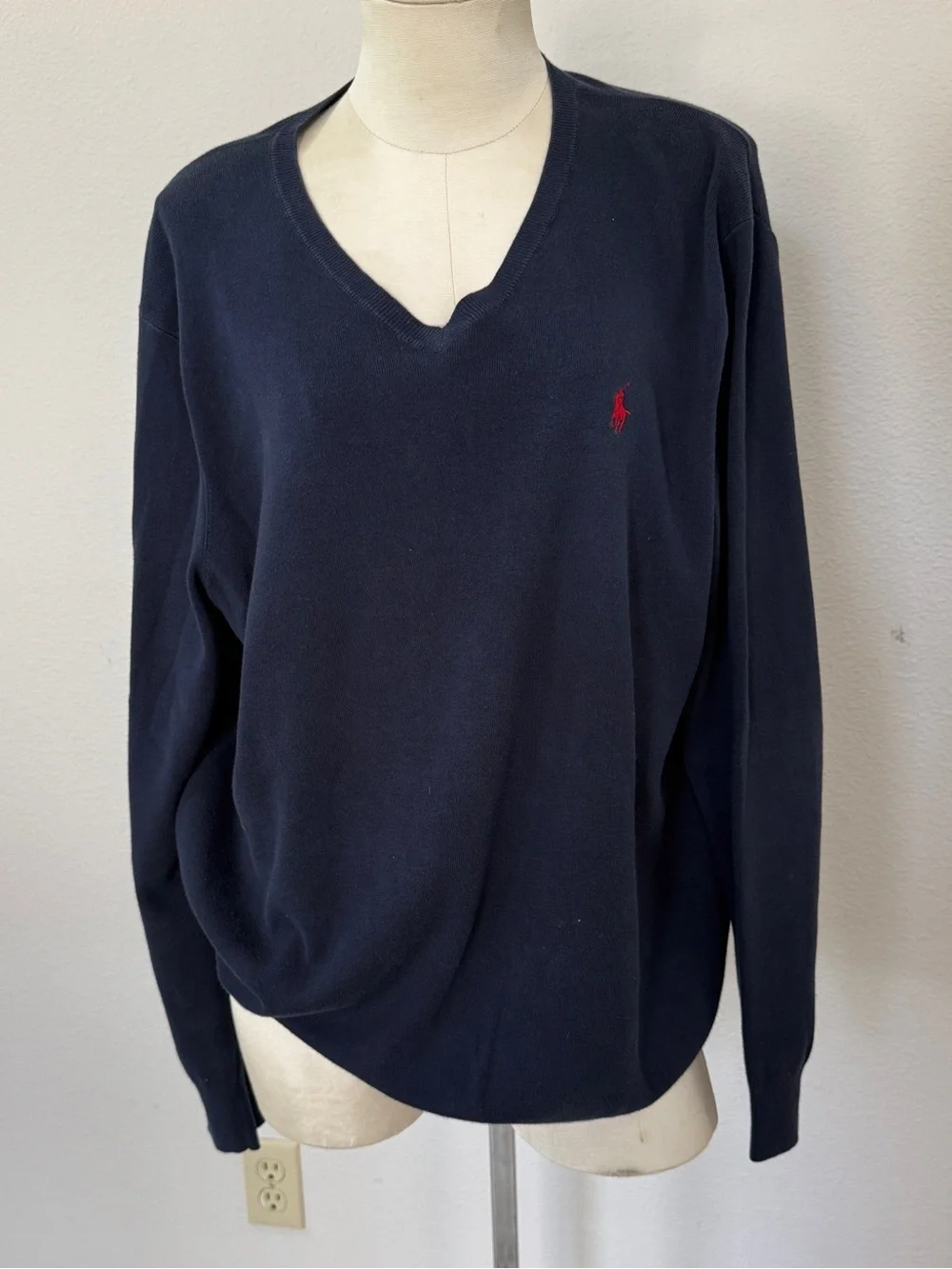 Navy Polo Ralph Lauren V Neck Long Sleeve